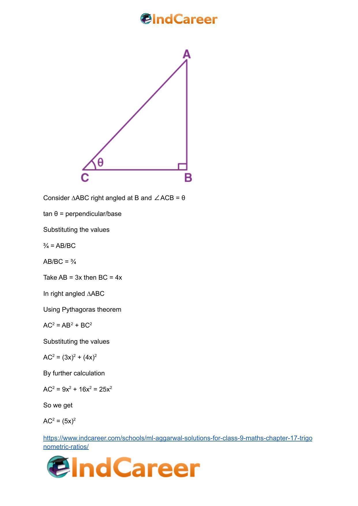 ML Aggarwal Solutions for Class 9 Maths Chapter 17- Trigonometric Ratios - Page 90