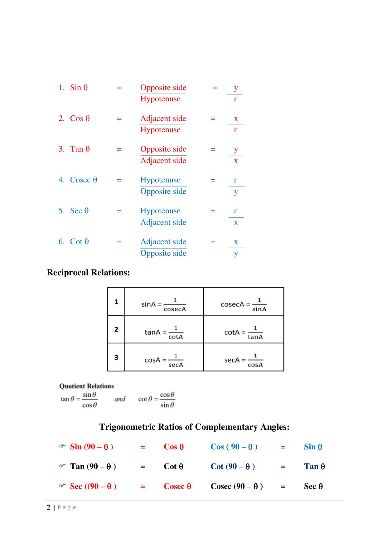 JKBOSE Class 10 Maths: CHAPTER 9 Applications of Trigonometry Question Bank - Page 2