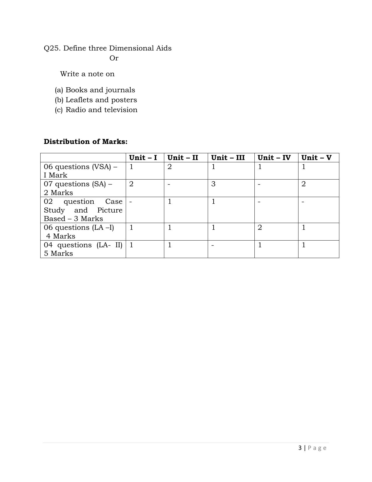 JKBOSE Class 12 Extension Education Model Question Paper - Page 3