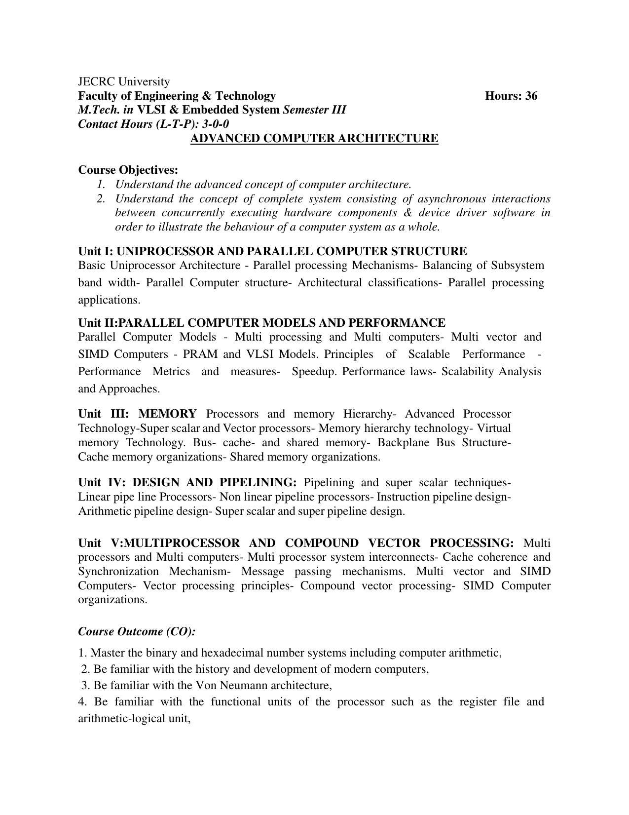 JECRC Jaipur M Tech - VLSI & Embedded System Syllabus - Page 68