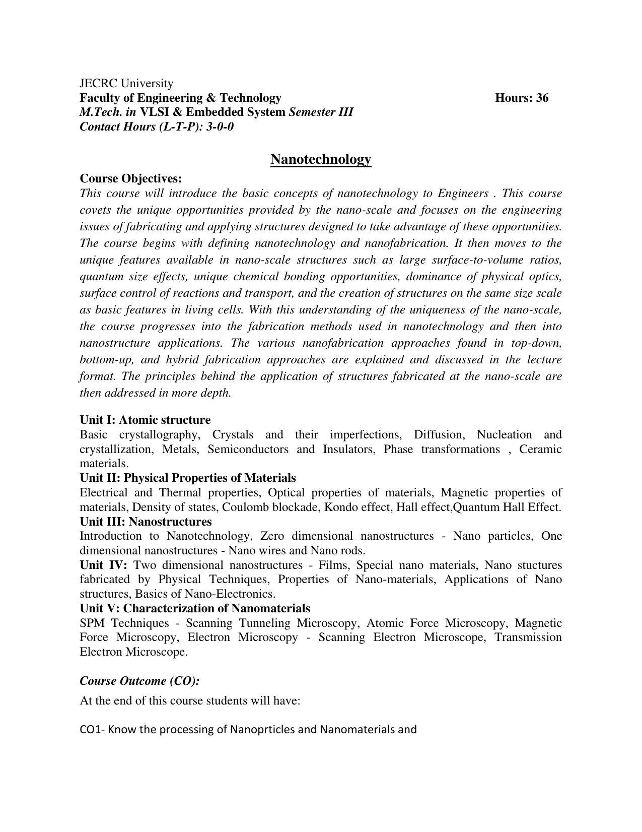 JECRC Jaipur M Tech - VLSI & Embedded System Syllabus - Page 80