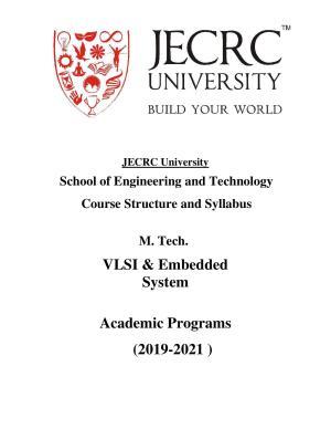 JECRC Jaipur M Tech - VLSI & Embedded System Syllabus