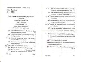 UHS M.Sc Nursing (Pervious) 2013 Question Paper