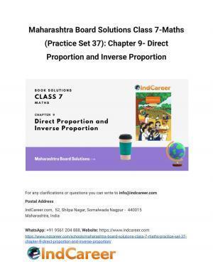 Maharashtra Board Solutions Class 7-Maths (Practice Set 37): Chapter 9- Direct Proportion and Inverse Proportion