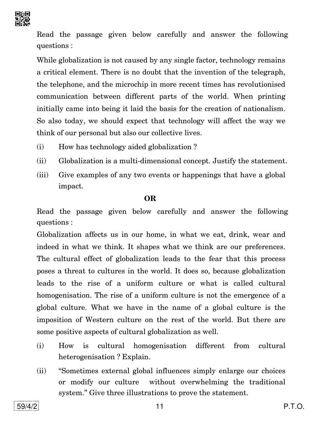 CBSE Class 12 59-4-2 Political Science 2019 Question Paper - Page 11
