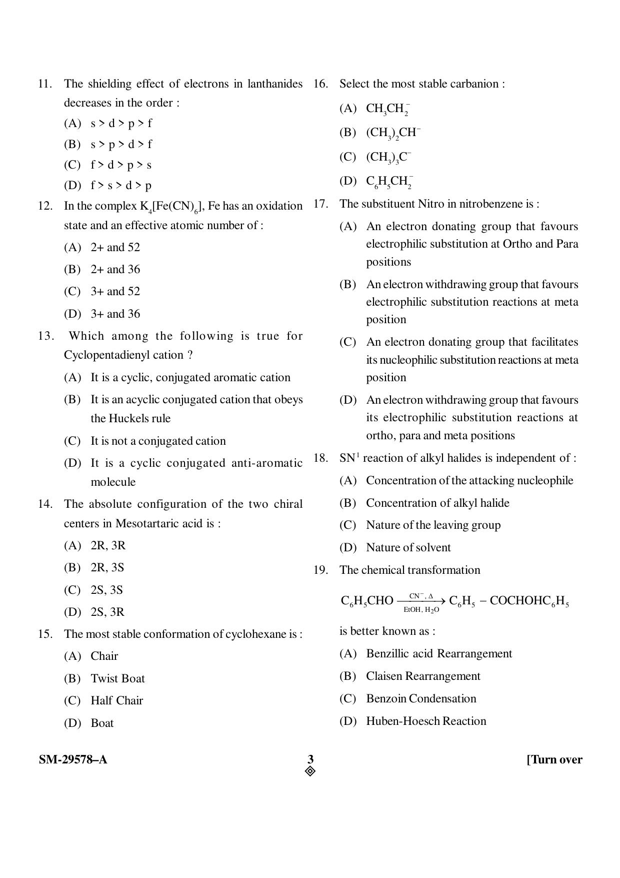 KUET 2023 M.Sc. Nanotechnology Question Paper - Page 3
