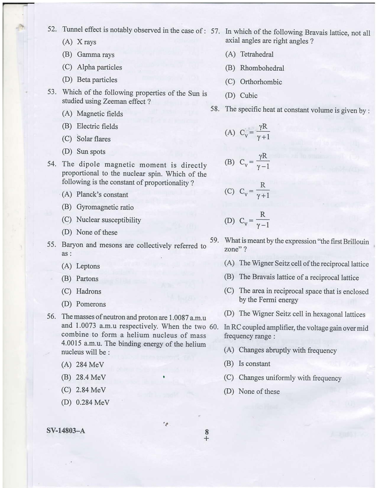 KUET 2023 M.Sc. Nanotechnology Question Paper - Page 20