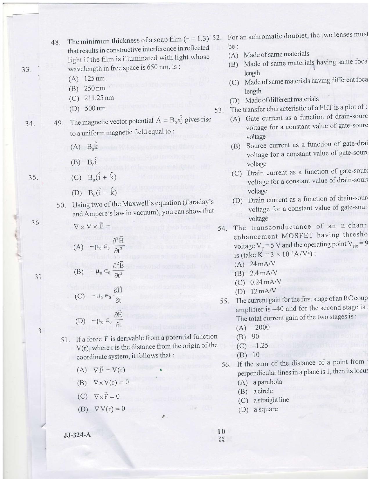 KUET 2023 M.Sc. Nanotechnology Question Paper - Page 48