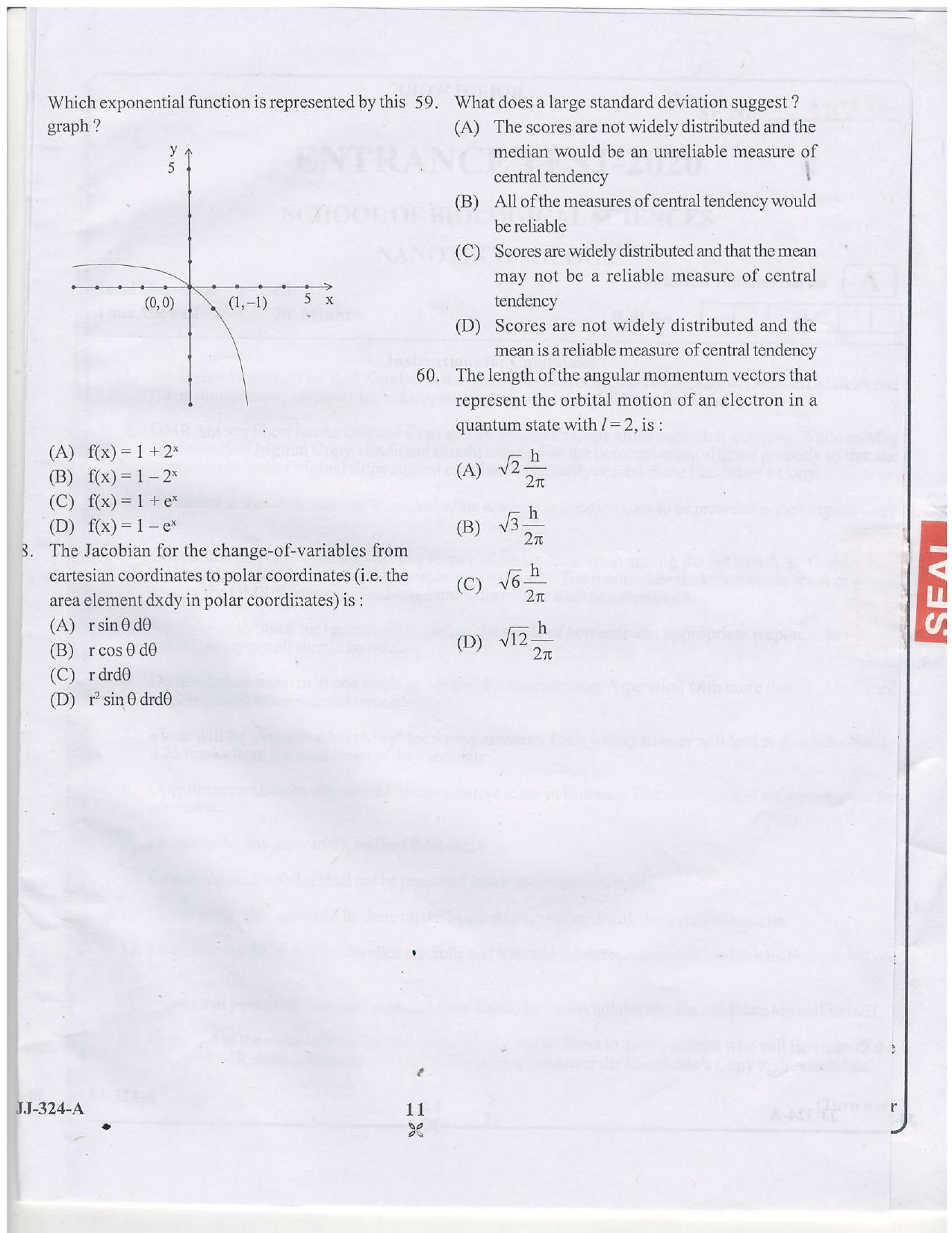 KUET 2023 M.Sc. Nanotechnology Question Paper - Page 49