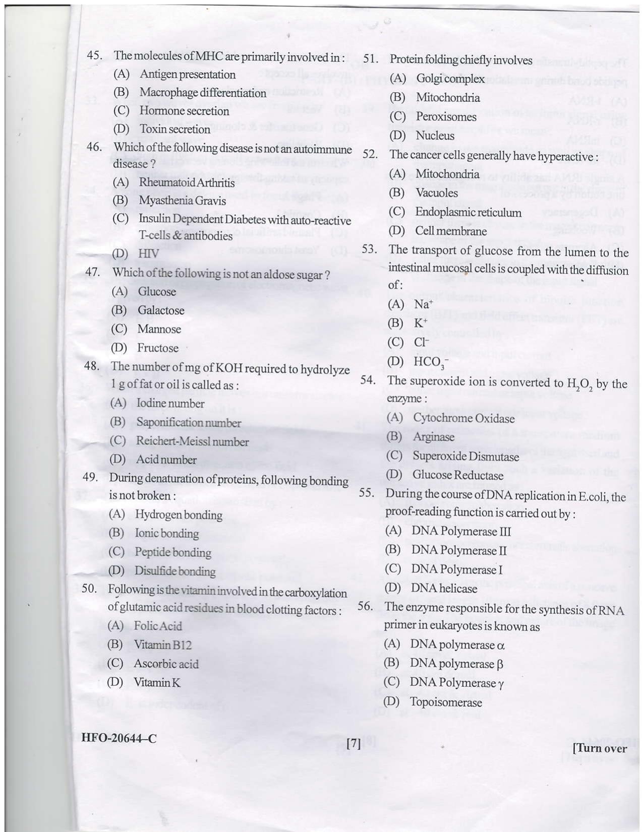 KUET 2023 M.Sc. Nanotechnology Question Paper - Page 55