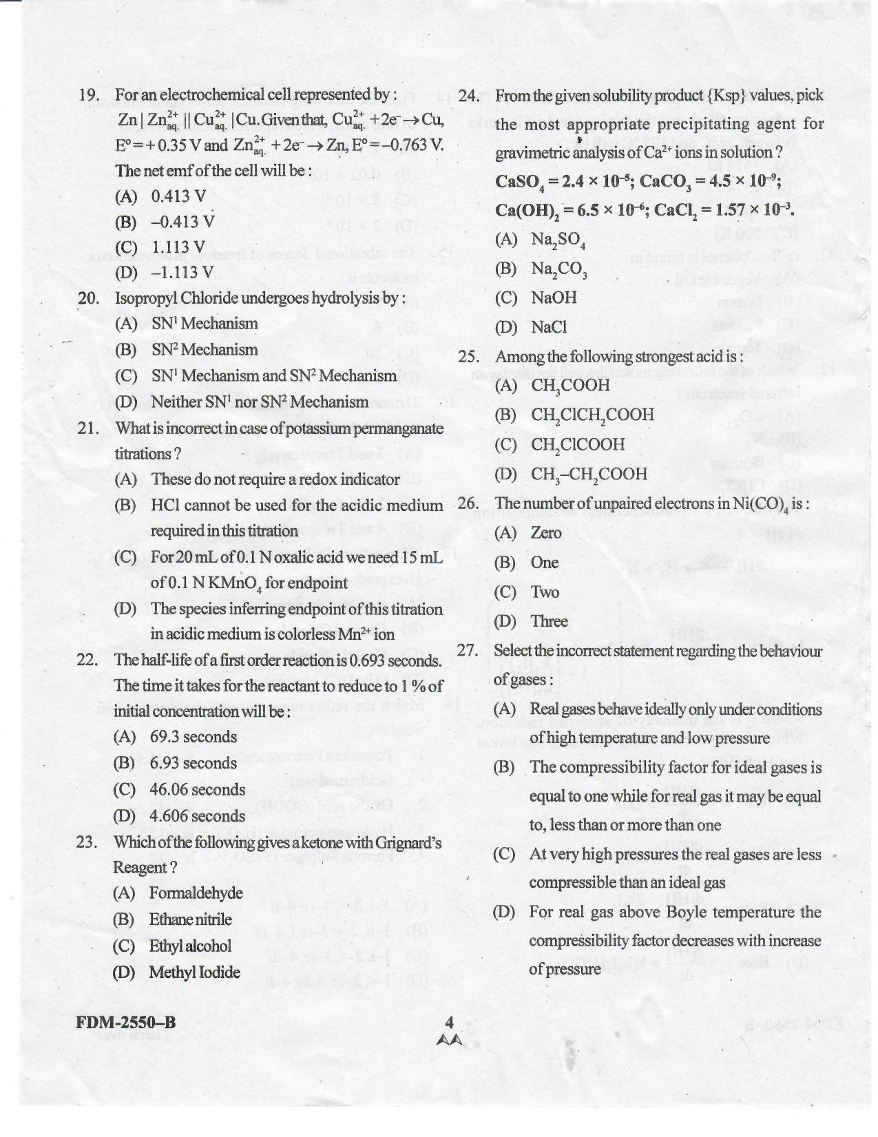 KUET 2023 M.Sc. Nanotechnology Question Paper - Page 62