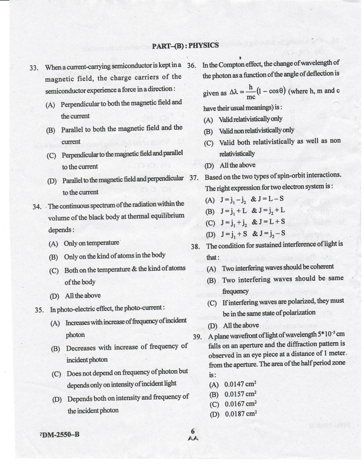 KUET 2023 M.Sc. Nanotechnology Question Paper - Page 64