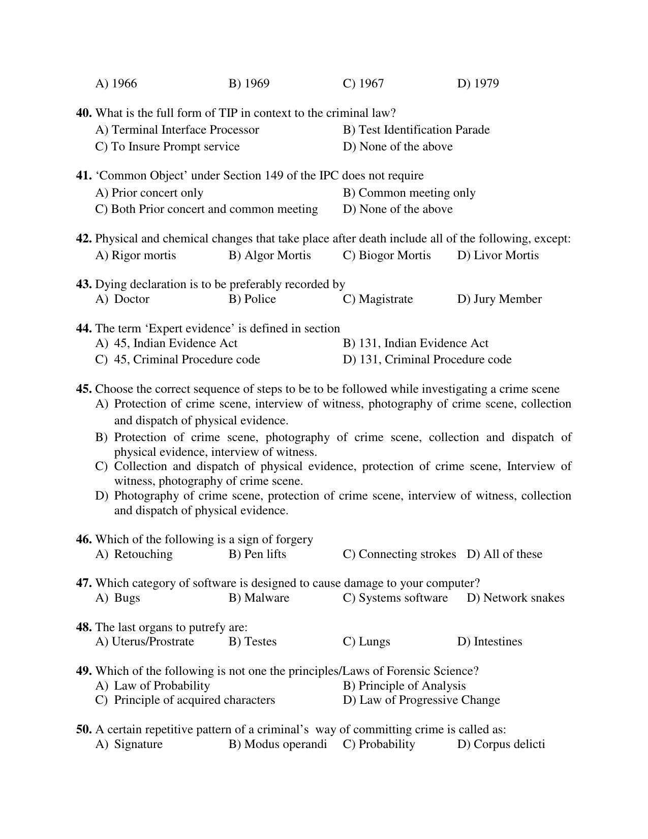 PU MPET Ancient Indian History 2018 Question Papers - Page 46