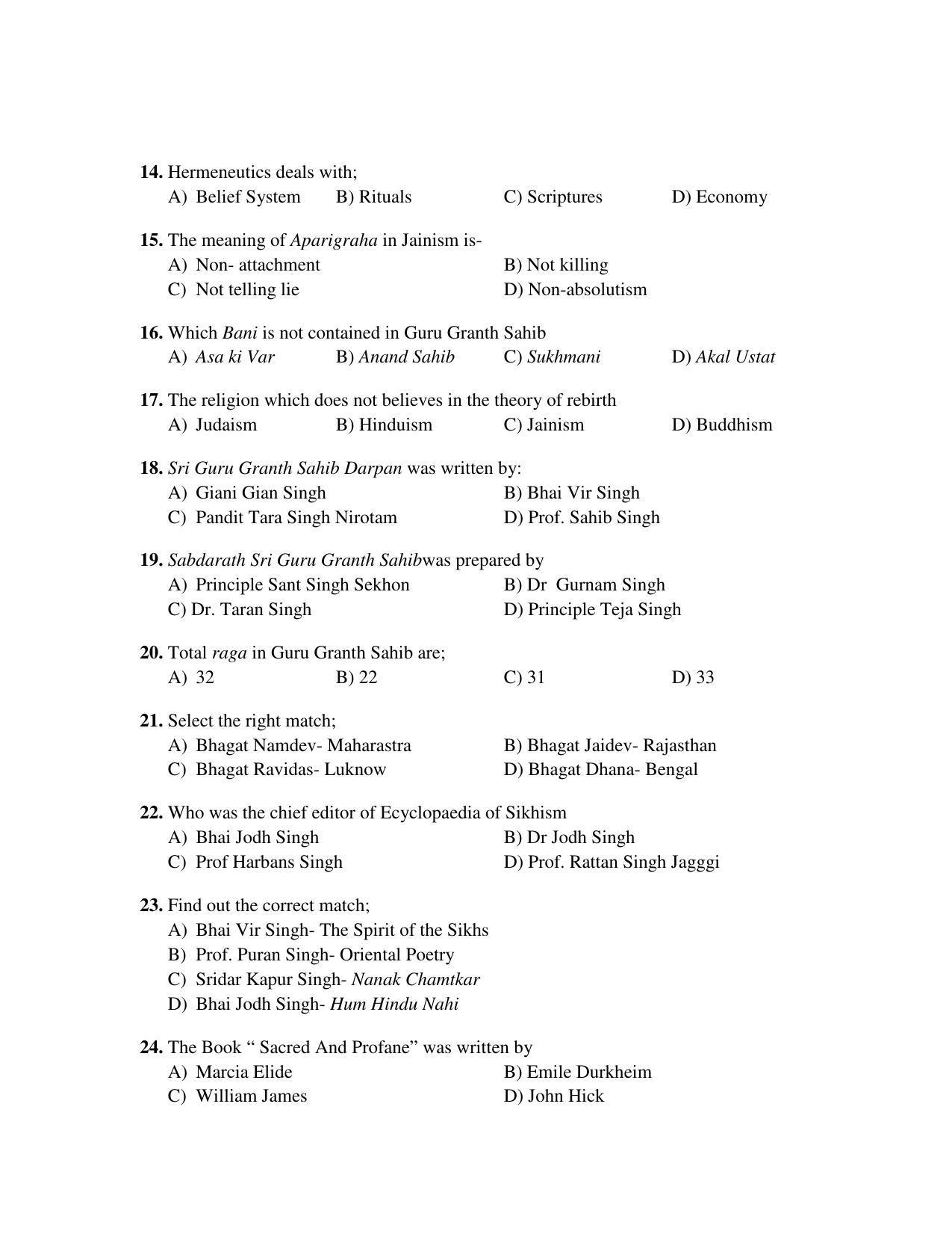 PU MPET Ancient Indian History 2018 Question Papers - Page 63