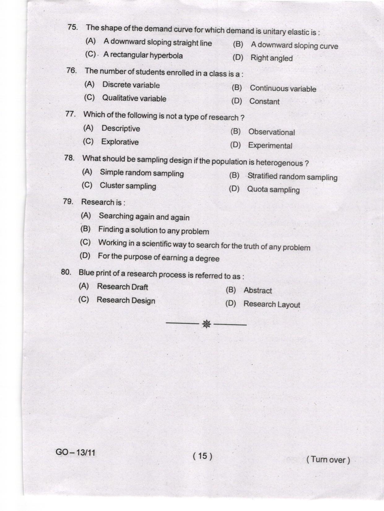 Odisha CPET 2024 ECONOMICS Question Paper - Page 15