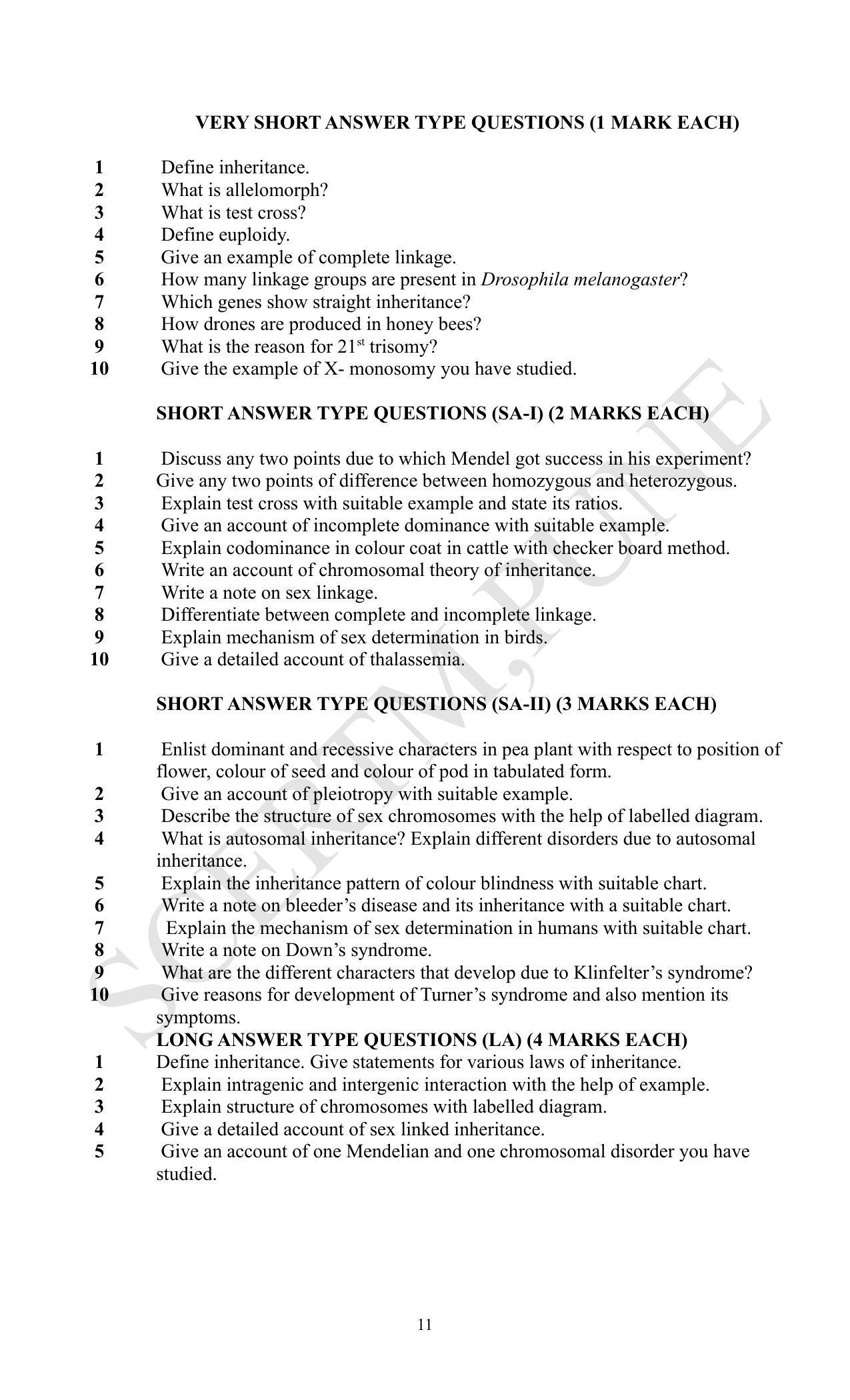 Maharashtra Board Class 12 Biology (Medium ENGLISH) 2023 Question Bank - Page 11