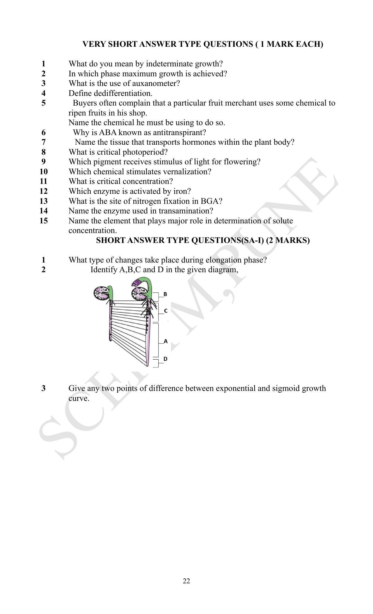 Maharashtra Board Class 12 Biology (Medium ENGLISH) 2023 Question Bank - Page 22