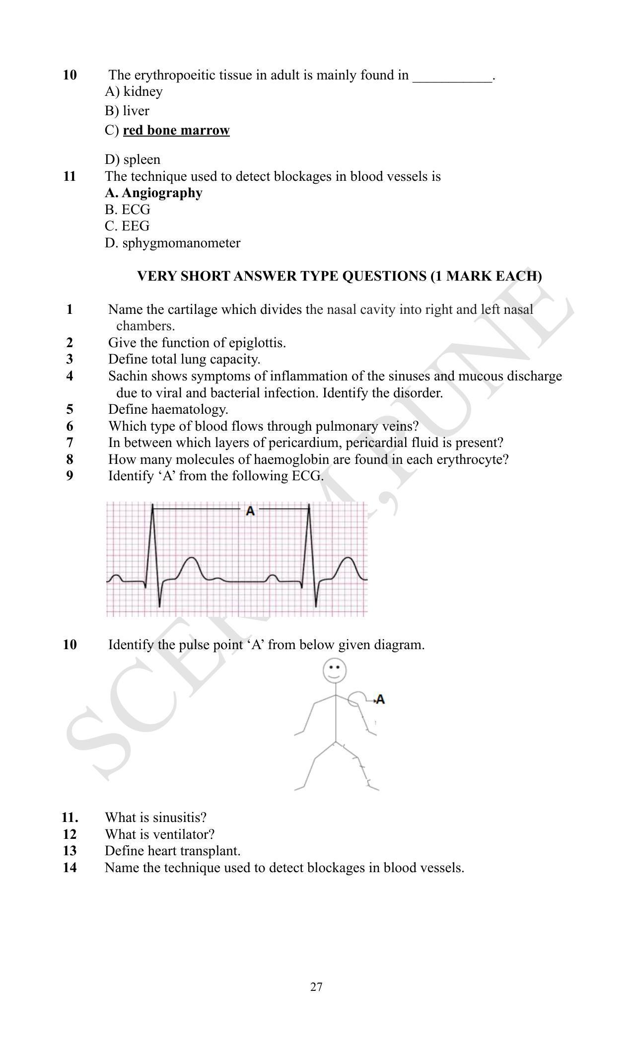 Maharashtra Board Class 12 Biology (Medium ENGLISH) 2023 Question Bank - Page 27