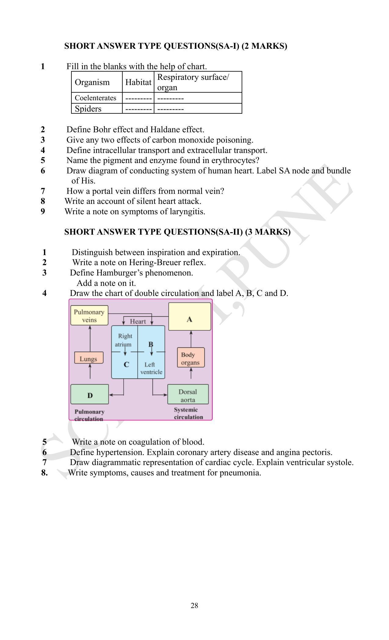 Maharashtra Board Class 12 Biology (Medium ENGLISH) 2023 Question Bank - Page 28