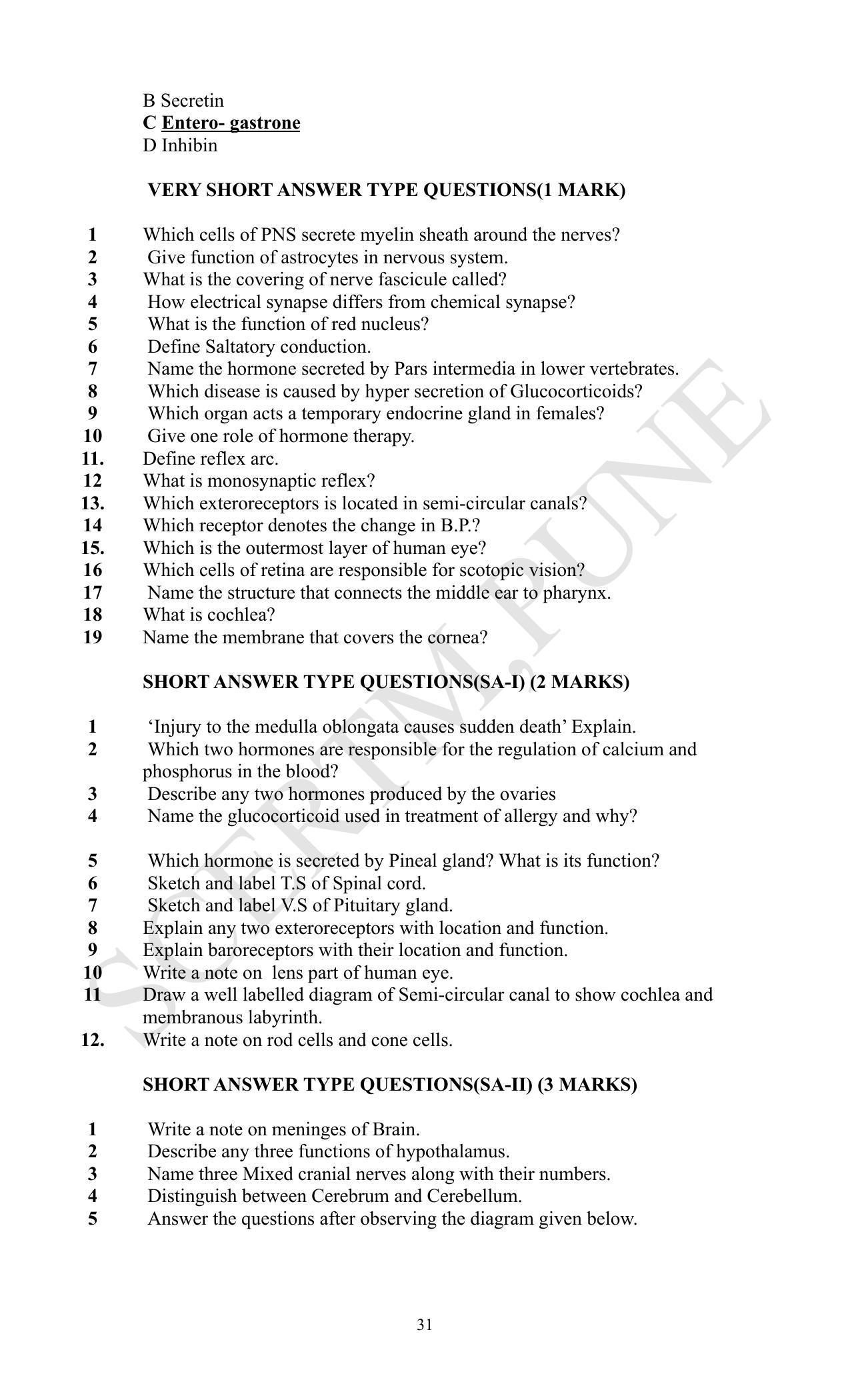Maharashtra Board Class 12 Biology (Medium ENGLISH) 2023 Question Bank - Page 31
