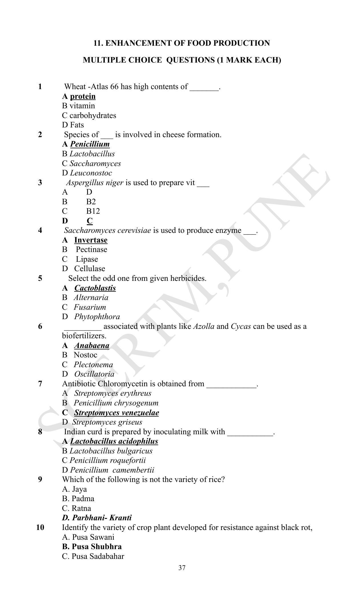 Maharashtra Board Class 12 Biology (Medium ENGLISH) 2023 Question Bank - Page 37
