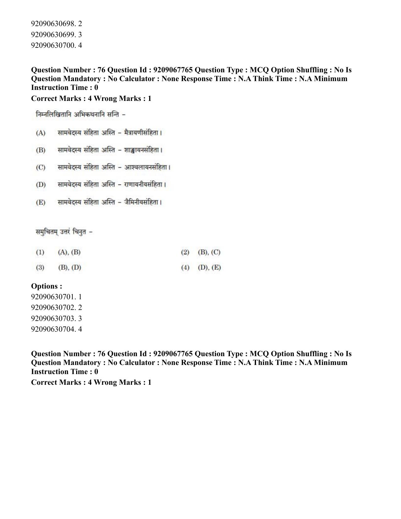 CUET PG 2023: ACQP20 – Samveda (Eng.)-Shift 2 (08-06-2023) Question Paper - Page 97