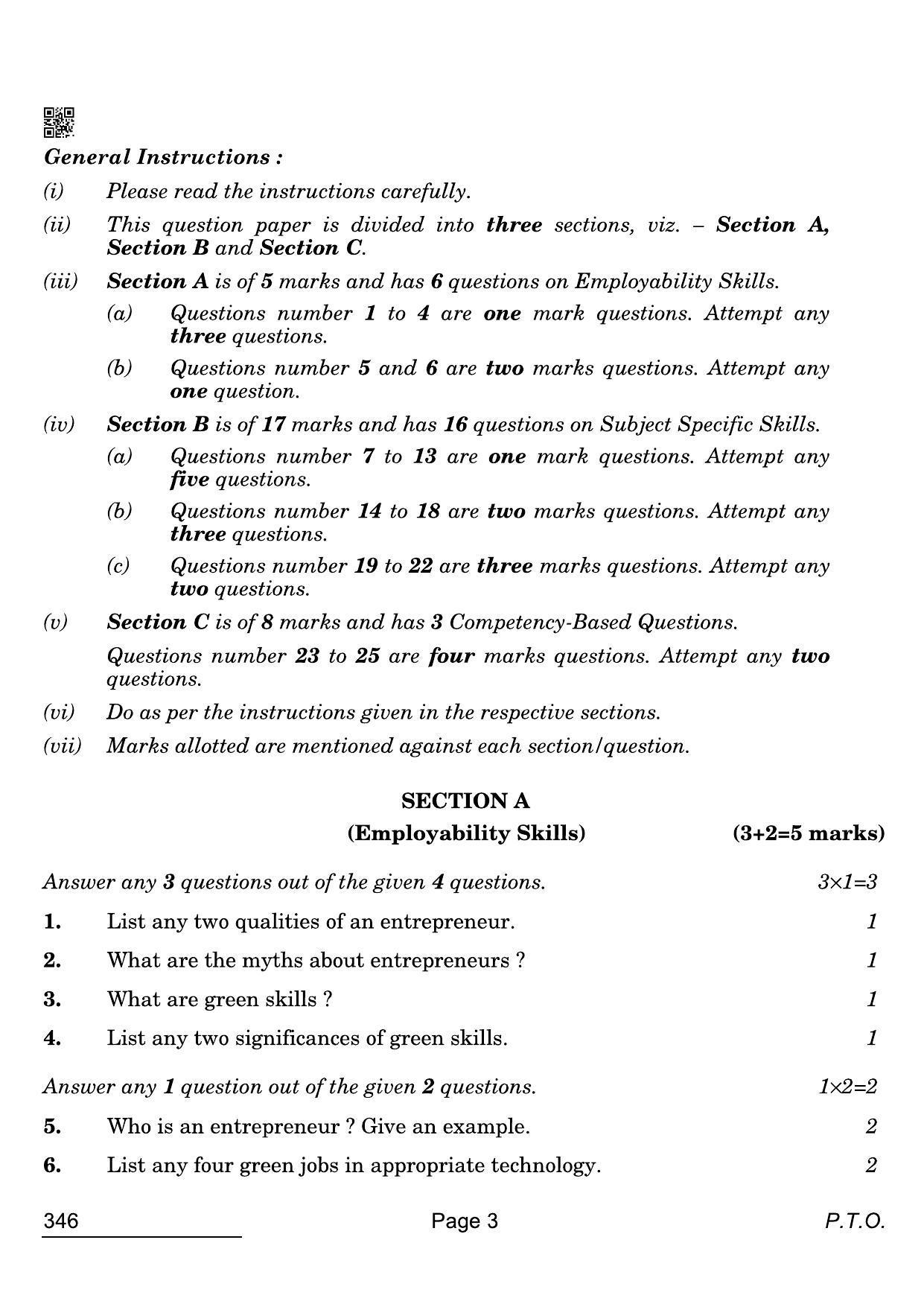 CBSE Class 12 346 Taxation 2022 Compartment Question Paper - Page 3