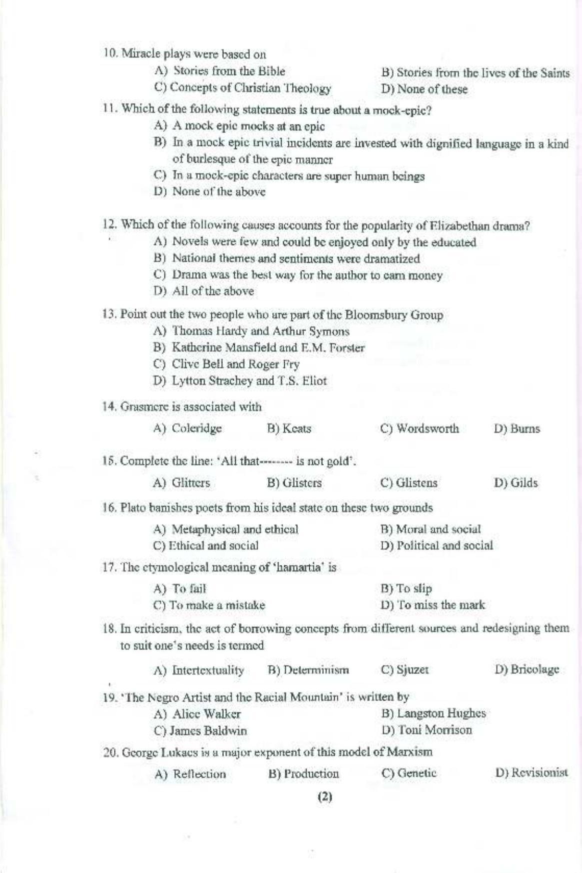 PU MPET English 2015 Question Paper - Page 3