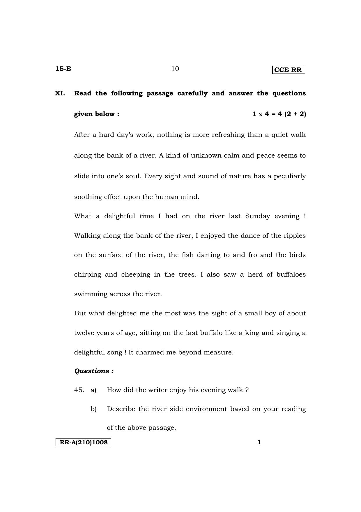 Karnataka SSLC First Language English-15E (NCERT) Supplementary Exam Question Paper 2023 (A Version) - Page 10