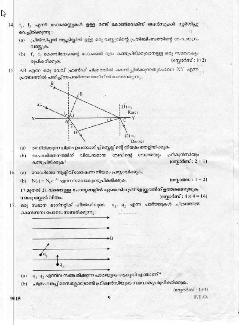 Kerala Plus Two 2018 Physics Question paper - Page 9