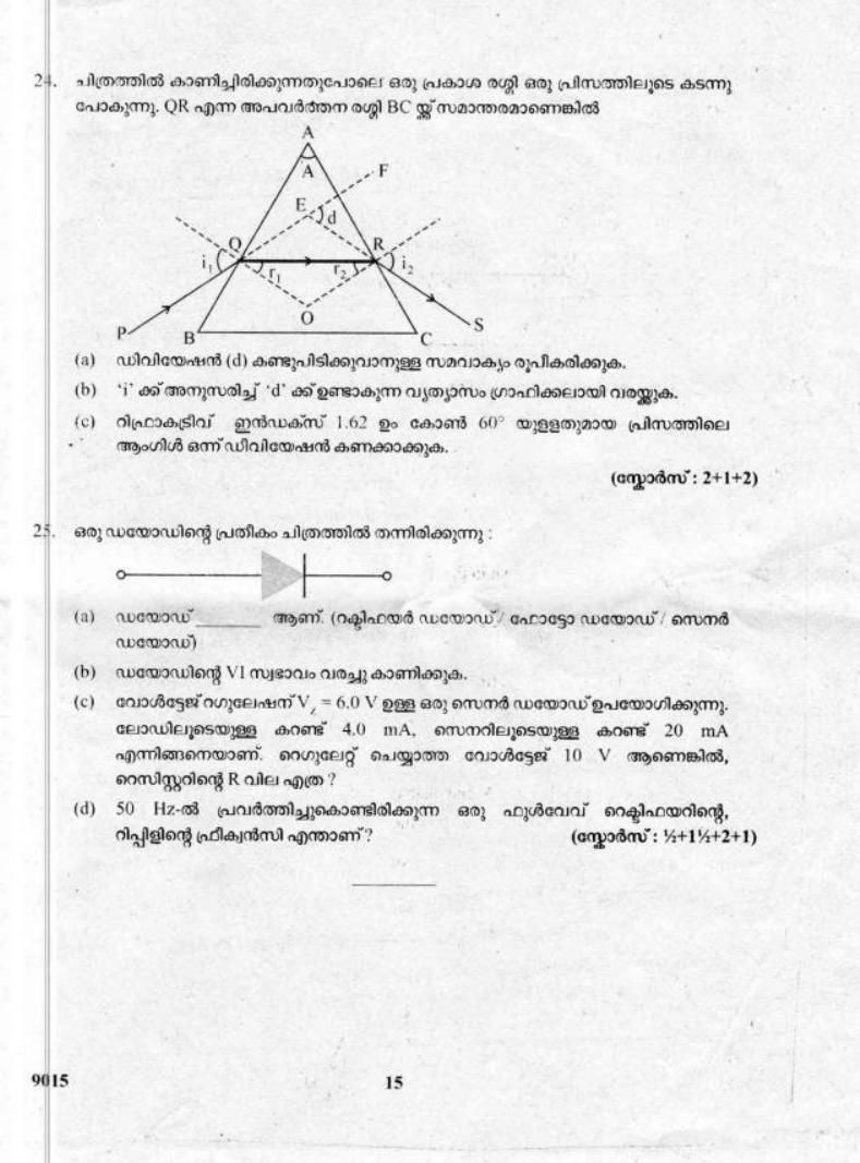 Kerala Plus Two 2018 Physics Question paper - Page 15
