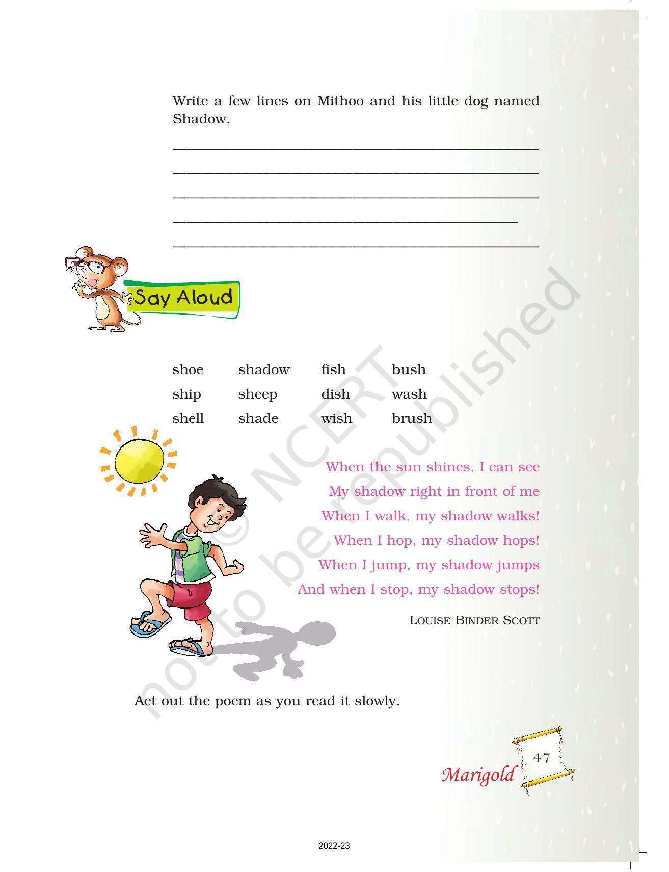 NCERT Book for Class 5 English Chapter 3 My Shadow - Page 6