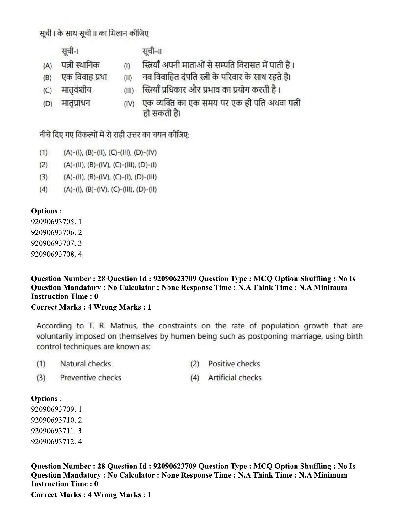 CUET PG 2023: HUQP21 – Social Work Hin - Shift 2 (24-06-2023) Question Paper - Page 28
