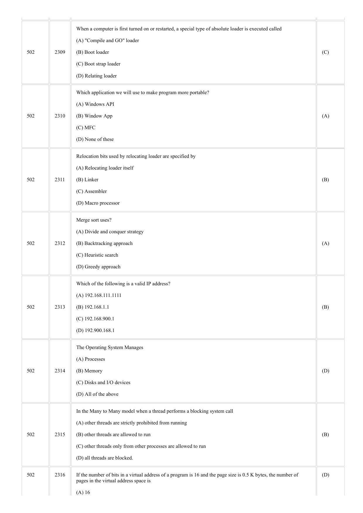 CUSAT CAT 2018 MCA LET Question Paper - Page 10