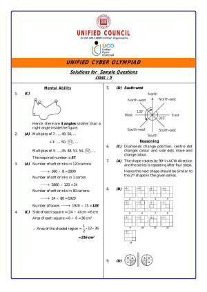 UCO Sample Papers for Class 5 Key & Solutions