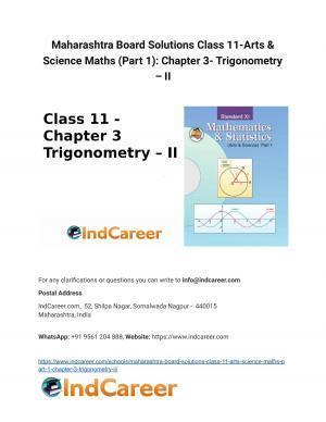 Maharashtra Board Solutions Class 11-Arts & Science Maths (Part 1): Chapter 3- Trigonometry – II