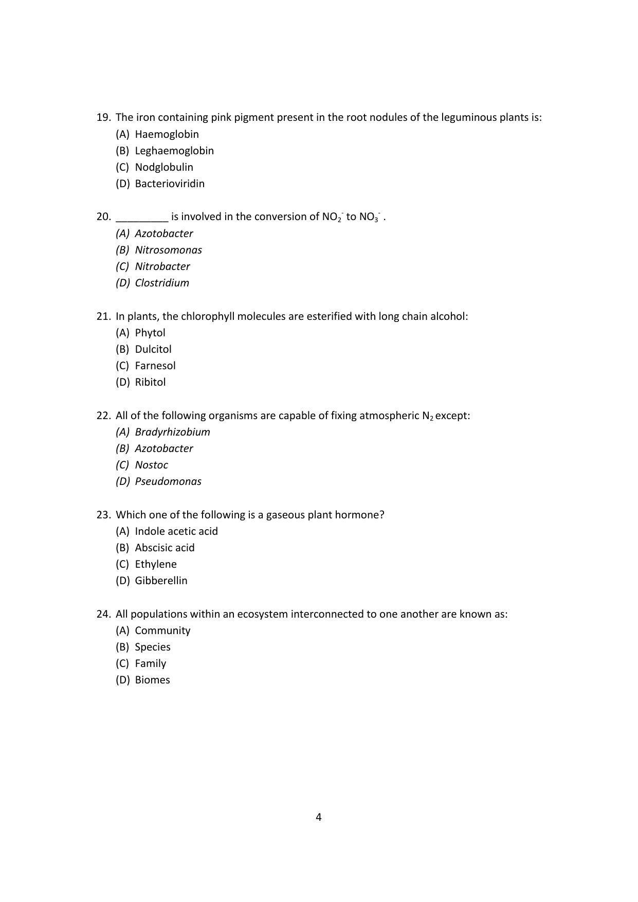 OJEE 2015 Biology Question Paper - Page 4