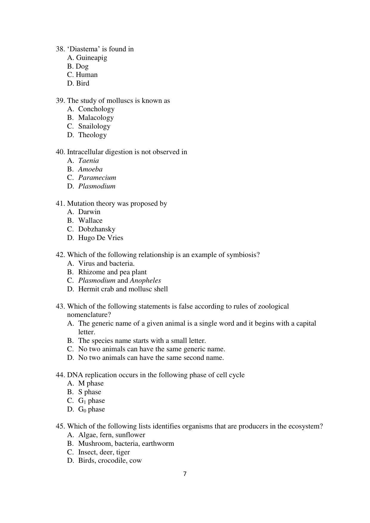 OJEE 2015 Biology Question Paper - Page 7