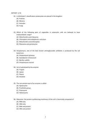 OJEE 2015 Biology Question Paper