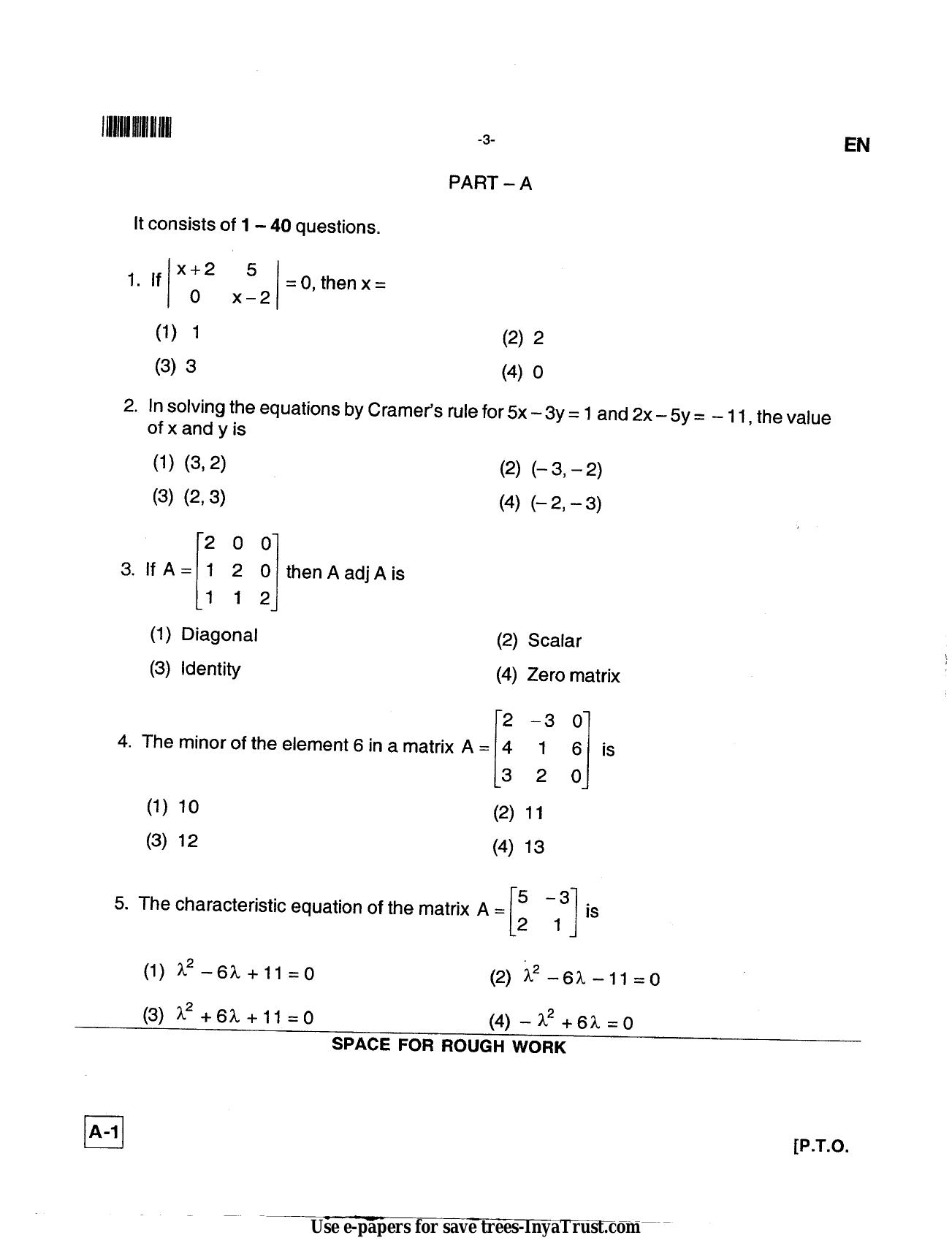 Karnataka Diploma CET- 2013 Environmental Engg. / Public Health Engg. / Water Tech / Health Sciences Question Paper - Page 3