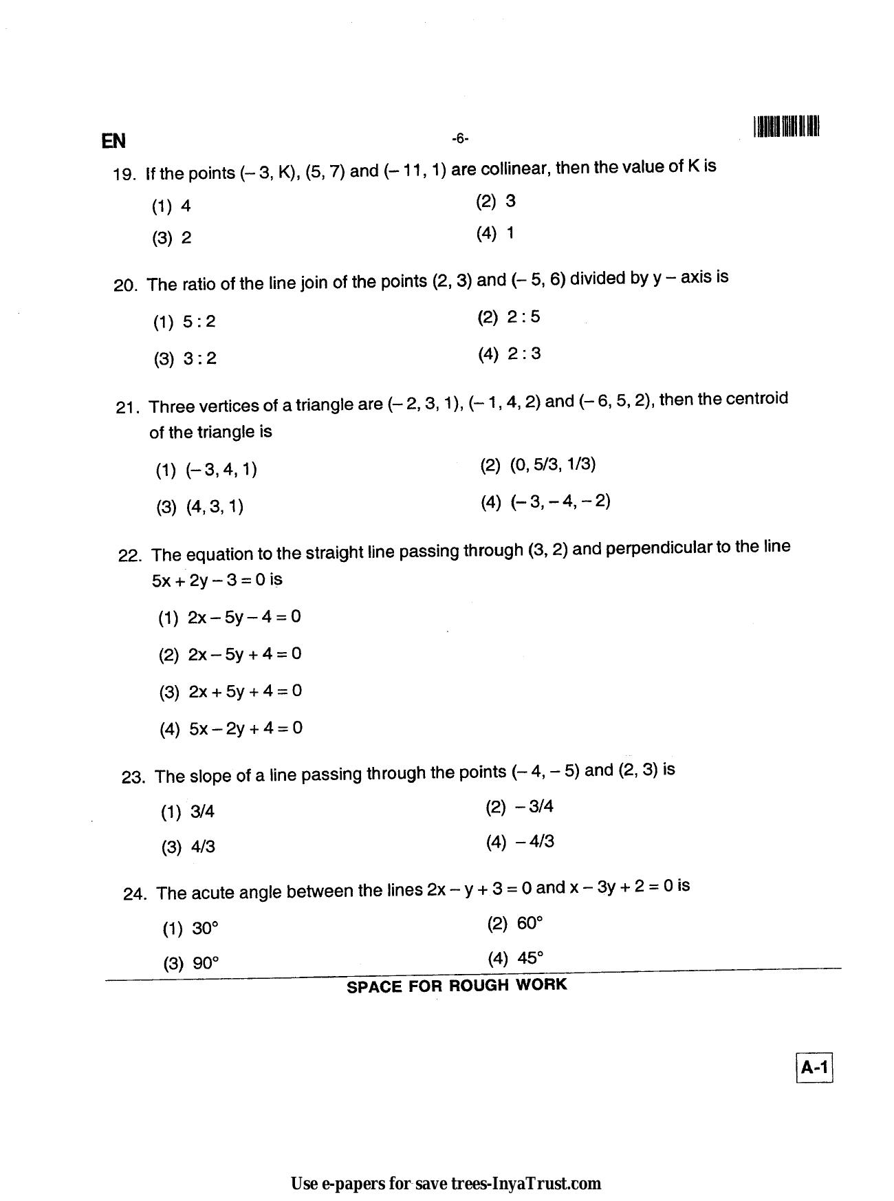 Karnataka Diploma CET- 2013 Environmental Engg. / Public Health Engg. / Water Tech / Health Sciences Question Paper - Page 6