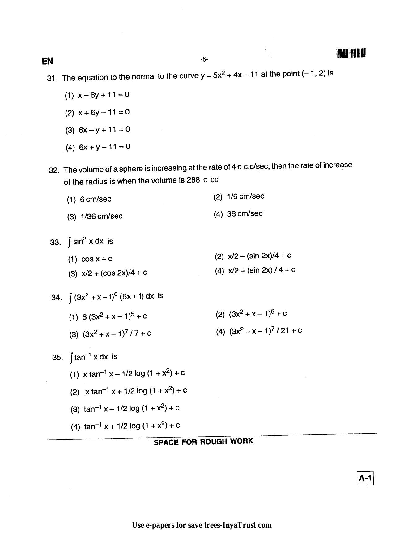 Karnataka Diploma CET- 2013 Environmental Engg. / Public Health Engg. / Water Tech / Health Sciences Question Paper - Page 8
