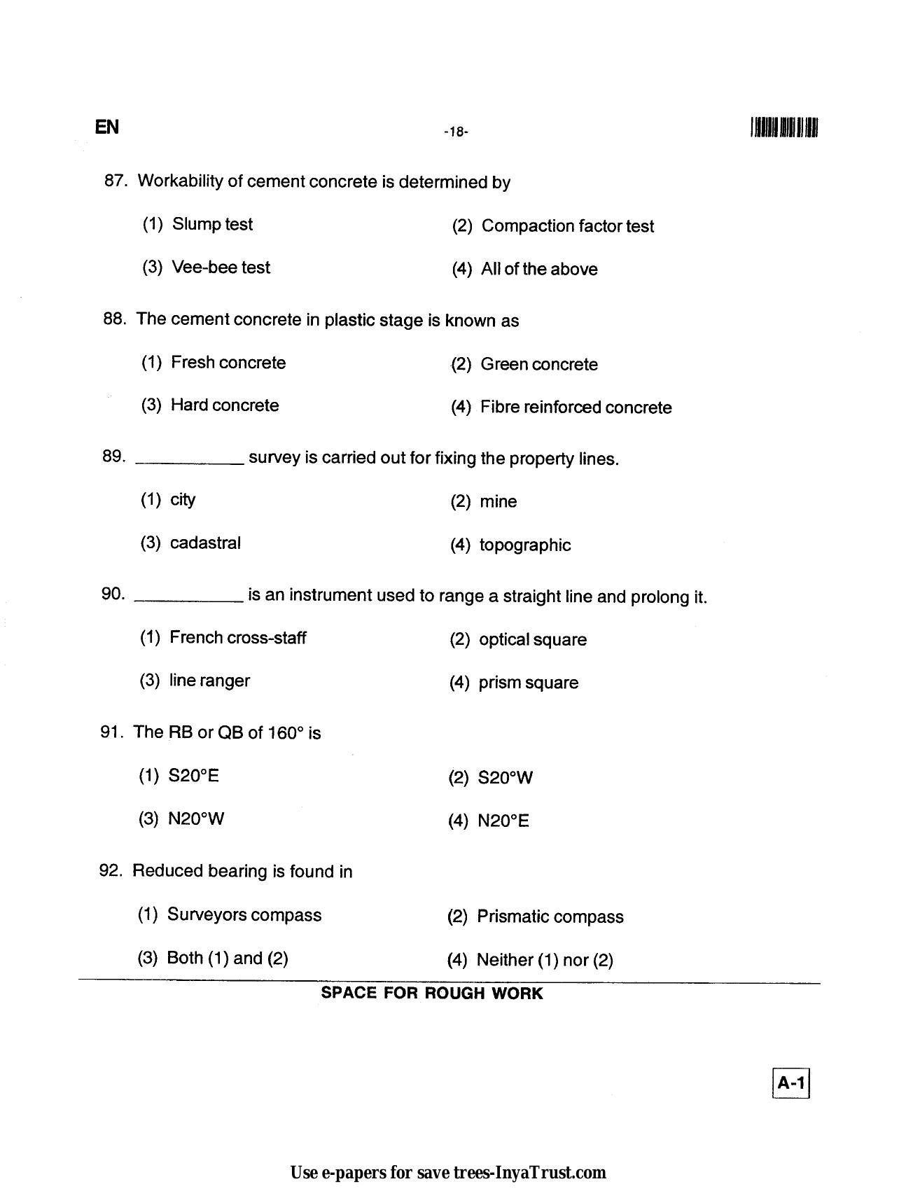 Karnataka Diploma CET- 2013 Environmental Engg. / Public Health Engg. / Water Tech / Health Sciences Question Paper - Page 18
