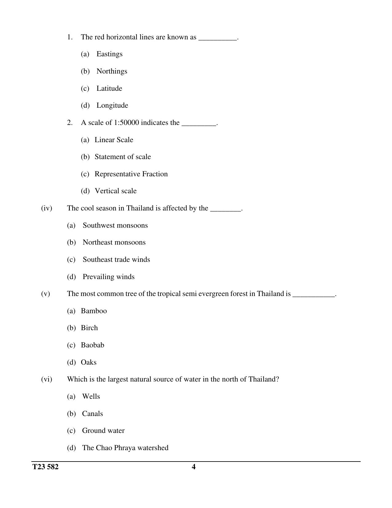 ICSE Class 10 GEOGRAPHY (THAILAND) (H.G.T. PAPER – 2) 2023 Question Paper - Page 4