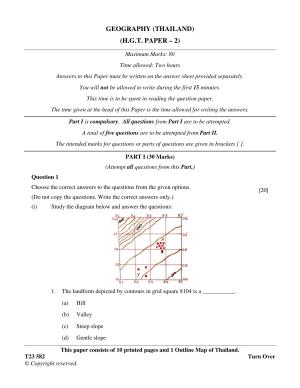 ICSE Class 10 GEOGRAPHY (THAILAND) (H.G.T. PAPER – 2) 2023 Question Paper