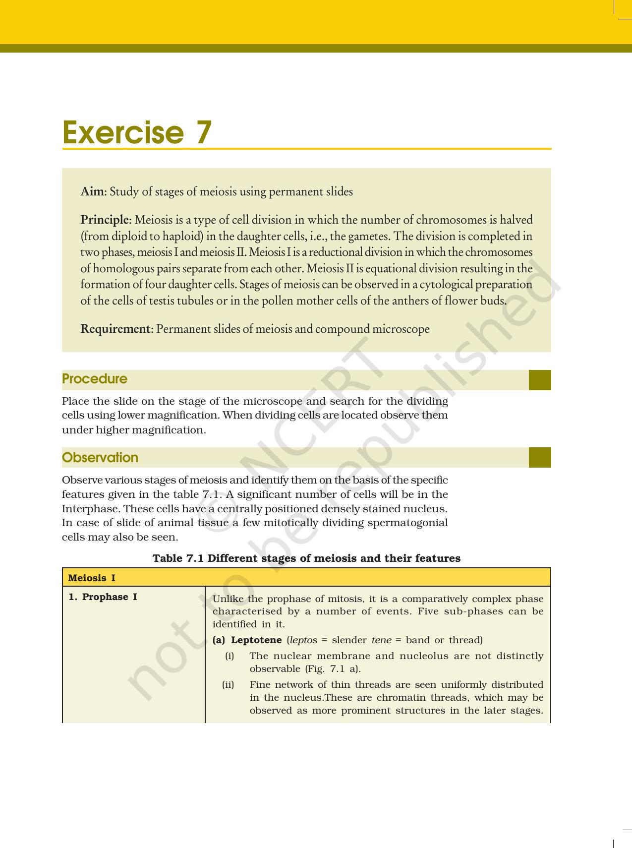 NCERT Laboratory Manuals for Class XII Biology - Exercise 7 - Page 1