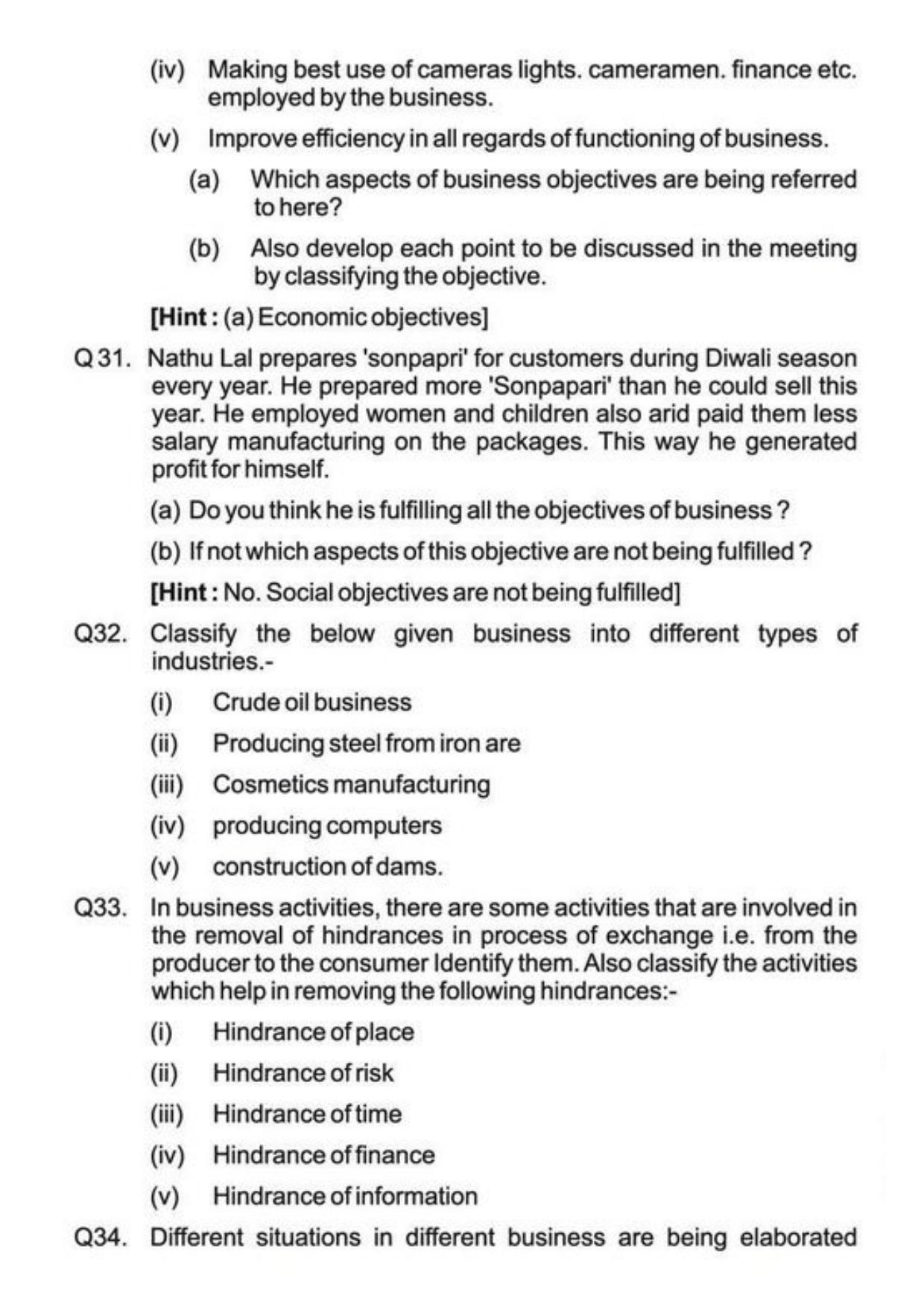 Class 11 Notes, Question & Practice Paper - Business Studies (Topic 1 : Evolution and Fundamentals of Business) - Page 21