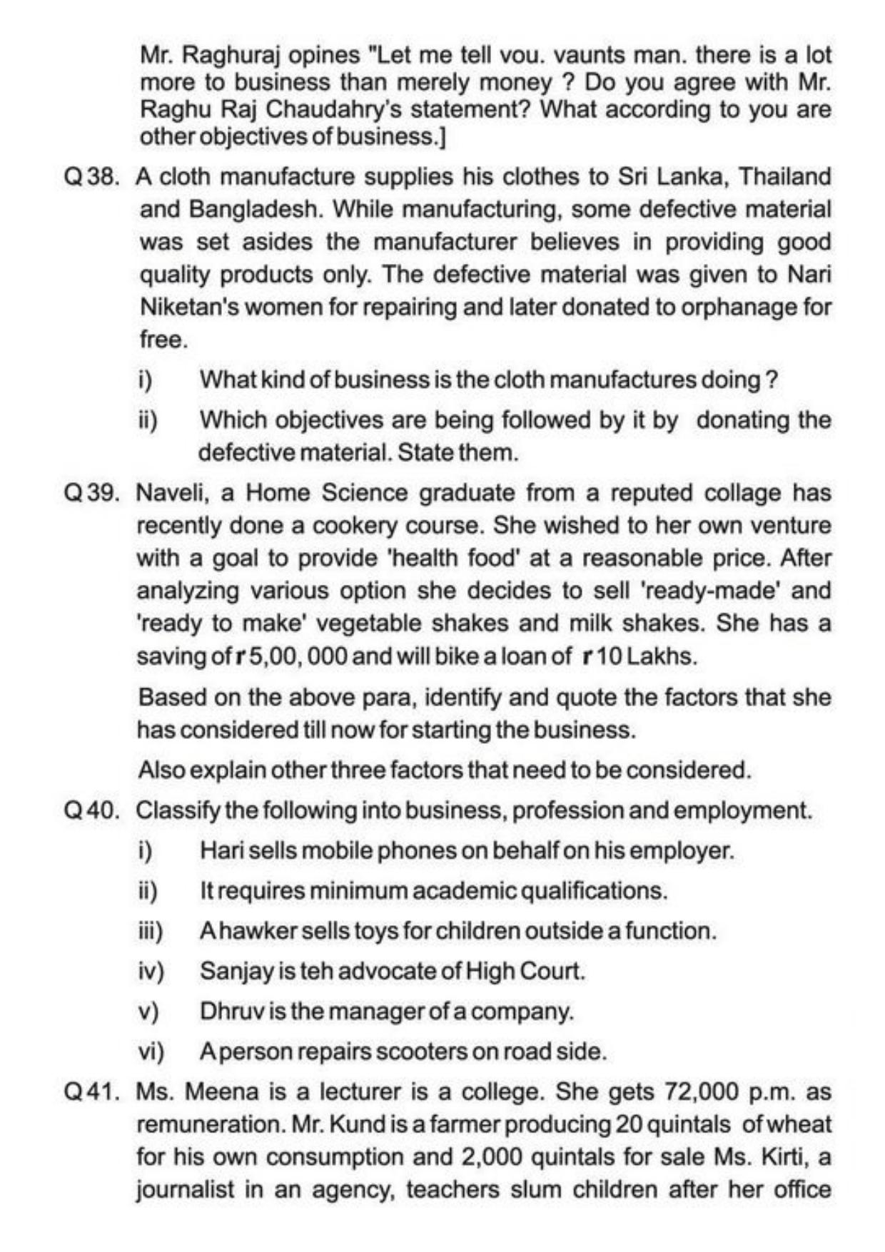 Class 11 Notes, Question & Practice Paper - Business Studies (Topic 1 : Evolution and Fundamentals of Business) - Page 23