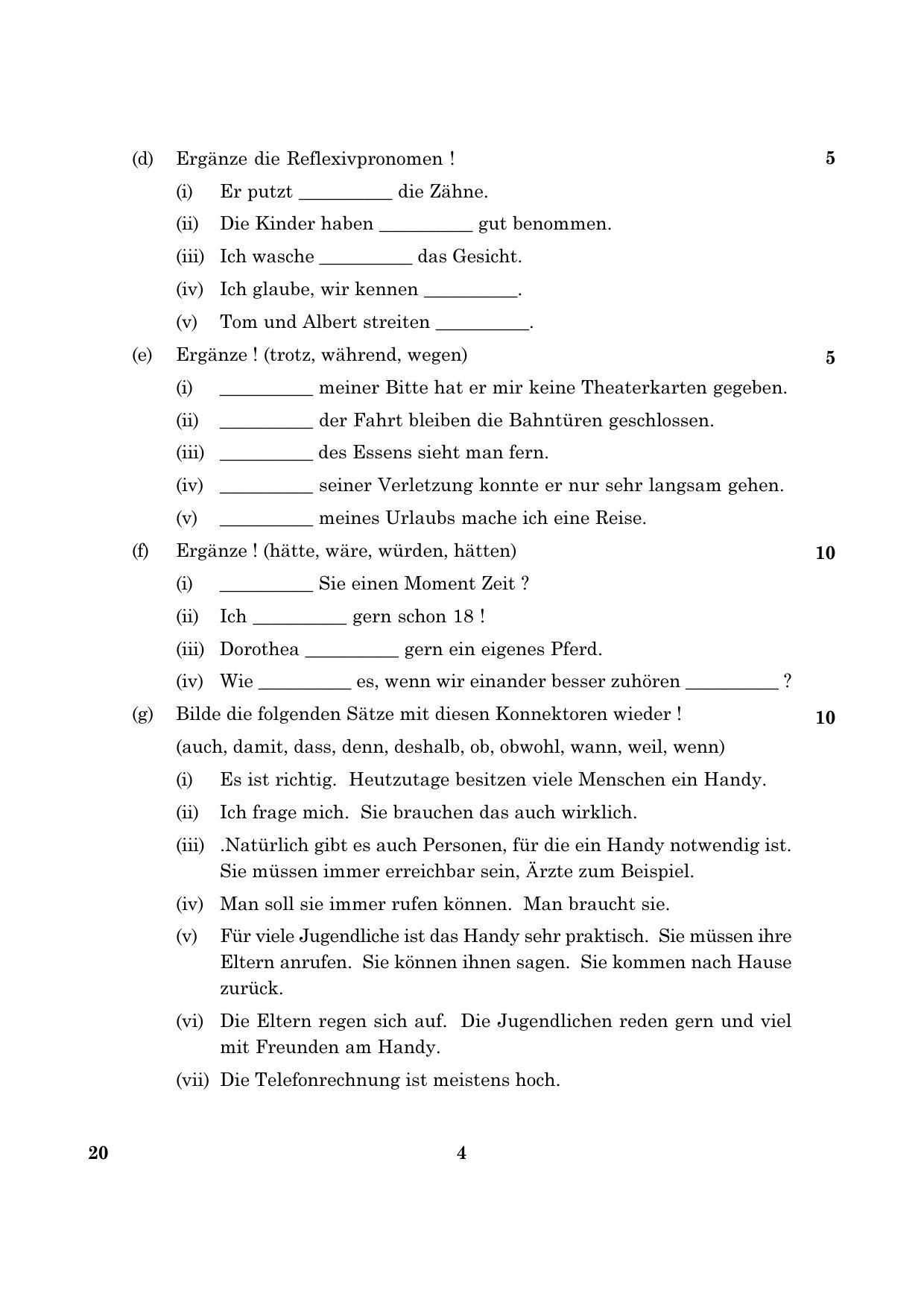 CBSE Class 12 020 German 2016 Question Paper - Page 4