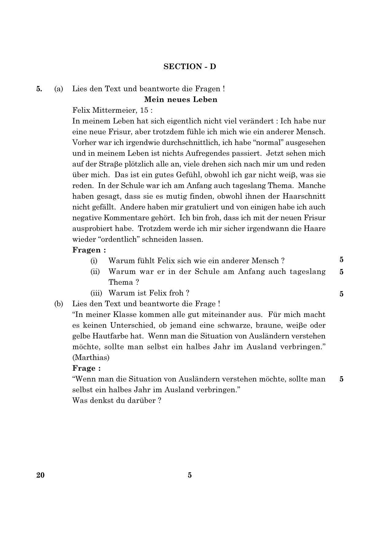CBSE Class 12 020 German 2016 Question Paper - Page 5